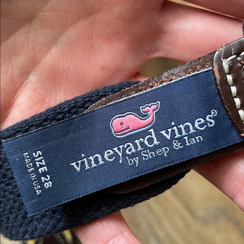 Vineyard Vines Boy's Xmas Truck and Tree Canvas Club Belt Yellow Sz 28